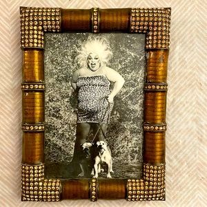 ArgentoSC Picture Frame Swarovski Crystals Beautiful Bronze Color 6x4.5 inch’